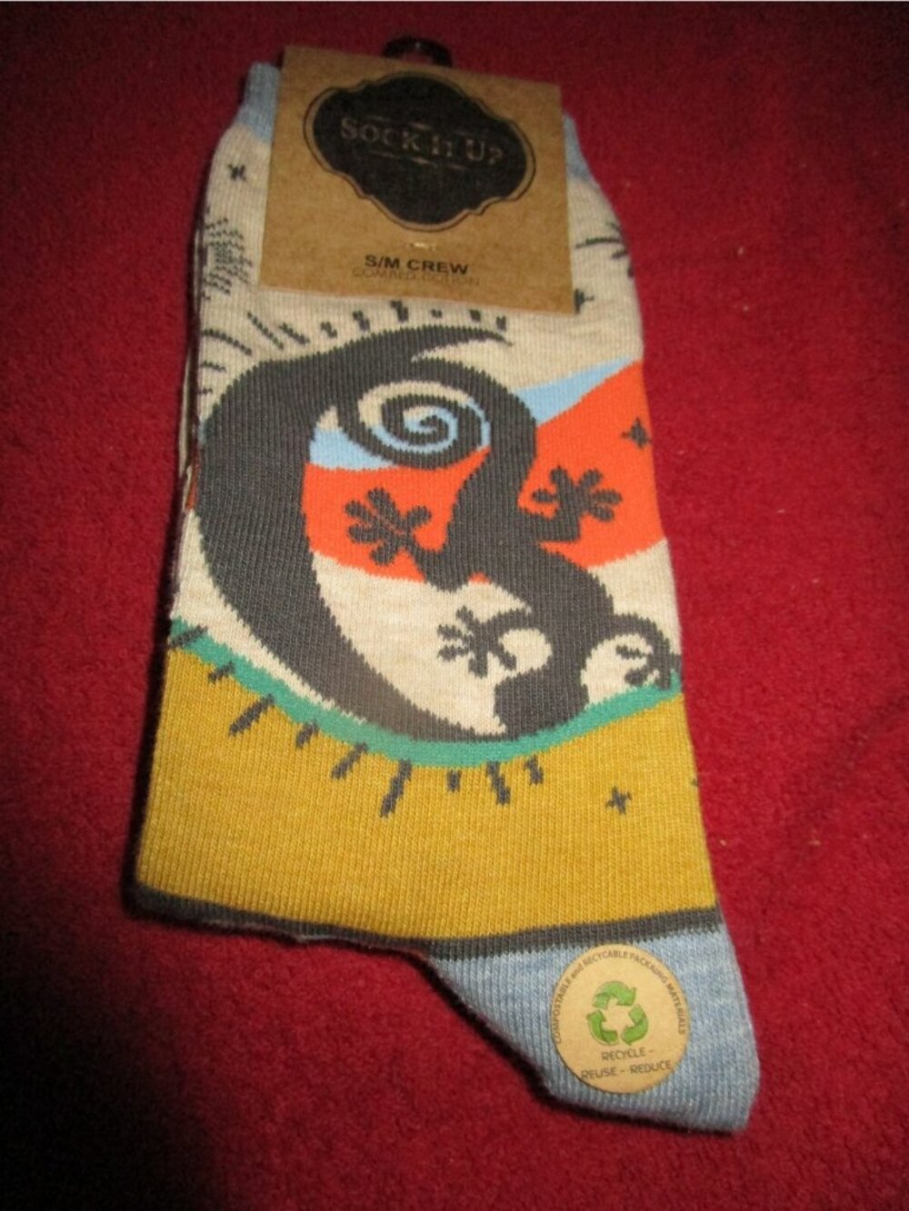 Sock It Up Women’s Crew Cotton Socks 1 Pair Fits 5-9 Echo Sands